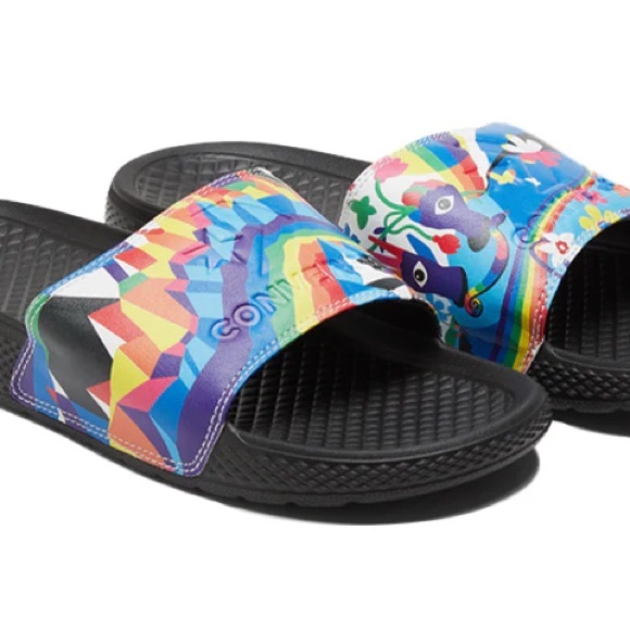 Converse All Star Rainbow Pride Slides - Picture 3 of 13